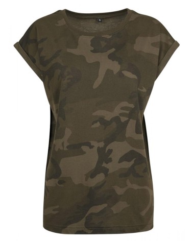 Build Your Brand - Ladies Extended Shoulder Camo Tee